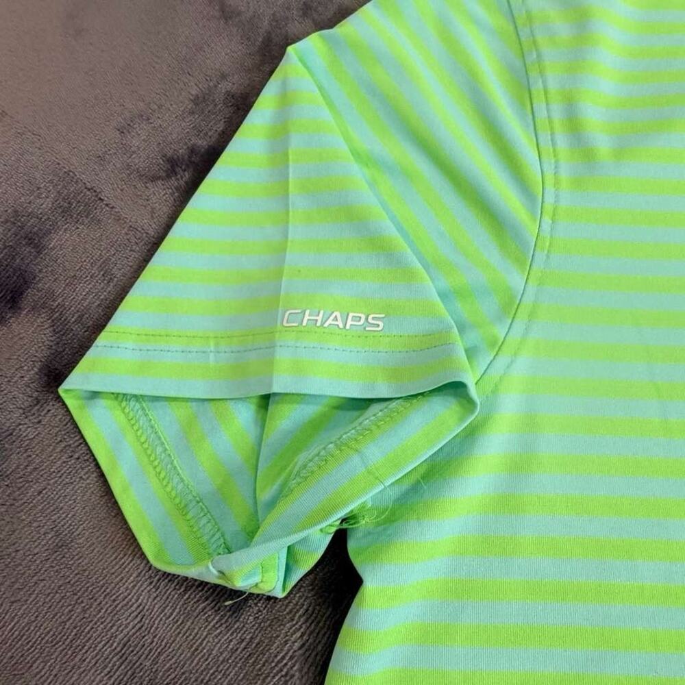 Chaps Golf Stay-Dry Polo Shirt Men Sz XL Green Striped Stretch Performance - Picture 16 of 16